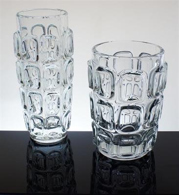 Pár čirých váz - František VÍZNER Libochovice Sklo Union