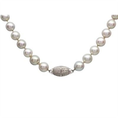 Zlatý náhrdelník s mořskými perlami Akoya a diamanty
