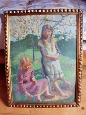 Obraz- Děti v sadu - Procházka 1915