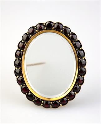 Zlatá brož s českými granáty