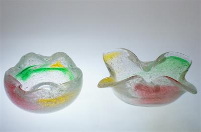 Harrachovské pěnové sklo PULEGOSO s barevným dekorem DUHA