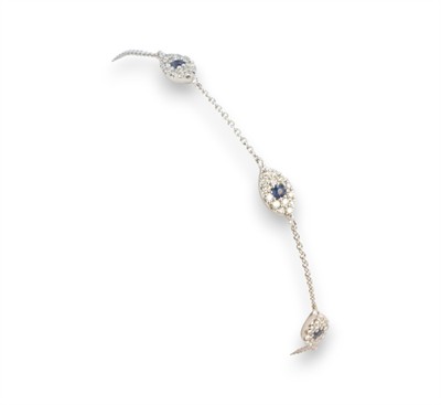 Zlatý náramek se safíry a diamanty