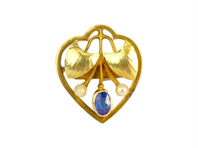 Secesní srdíčko - zlatý jezdec (přívěšek)