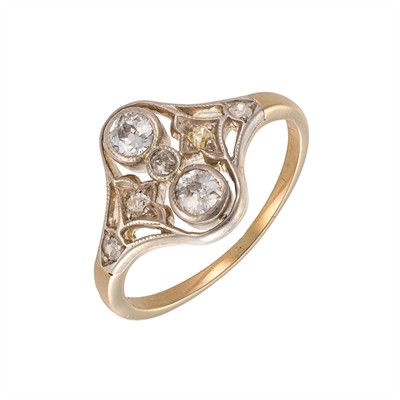 Starožitný zlatý prsten s přírodními diamanty