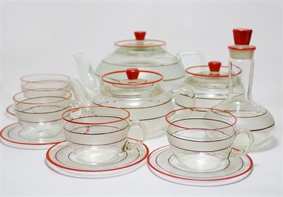 Modernistický servis s lineárním dekorem - František KŘÍŽ