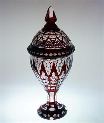 Velký probrušovaný pohár kubistický dekor Karl MELTZER 1914