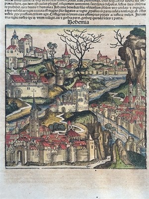 Čechy-Praha-Bohemia rytina z roku 1493 originál!!!