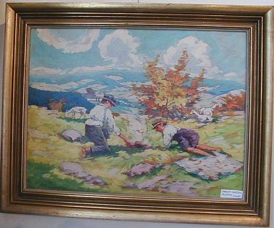 Jaroslav Holeček, olej na kartonu