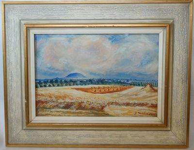 Žně pod Řípem, krajina kolem Roudnice - Josef ZICHA pastel 1962