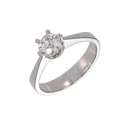 Diamantový solitérní prsten z bílého zlata 0,98 ct – certif