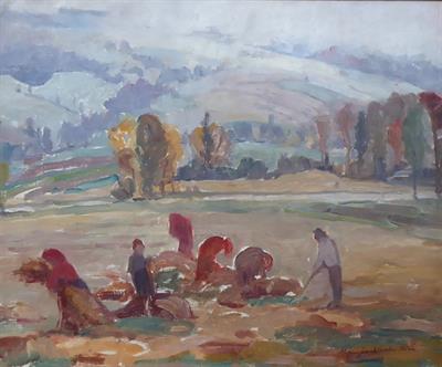 Maryša Neubertová - Vázání obilí do snopů