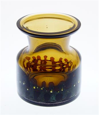 Váza na drobné kvítky zatavený dekor, signovaná Pavel HLAVA