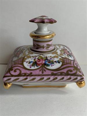 Krásný malovaný porcelánový flakon,