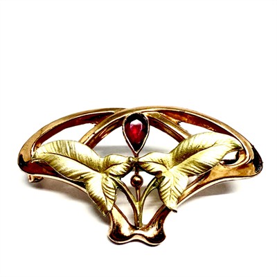 Double secesní brož