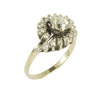 Zlatý starožitný prsten s diamanty 0,94 ct