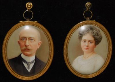 DVA PORTRÉTY, malba na porcelánu, perfektní stav