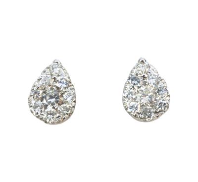 Zlaté náušnice s brilianty