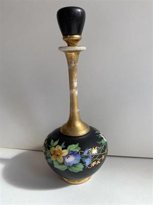 Biedermeier flakon, malovaný ,zlacený
