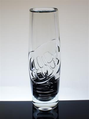 Velká váza s abstraktním dekorem Karel WÜNSCH sklárna EXBOR