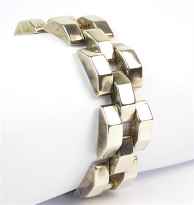 Stříbrný článkový náramek