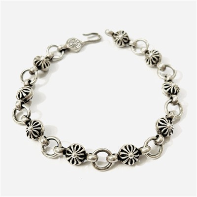 Stříbrný článkový náramek - alá Chrome Hearts