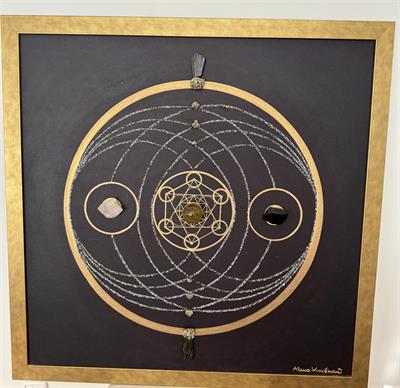 Obraz s drahými kameny a posvátnou geometrií