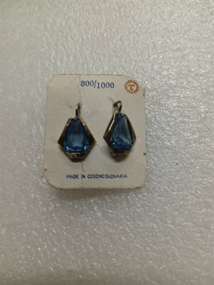 Náušnice s modrými kameny stříbro