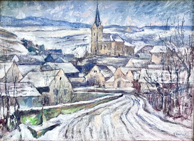 Rudolf Jindřich: Mokropsy v zimě. (Z majetku Ng v Praze)