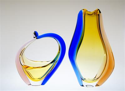 Váza a košík ze souboru ROMANA, Hana MACHOVSKÁ Mstišov