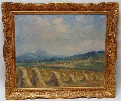 Žně pod Bezdězem - Pavel FORMAN reprezentativní olejomalba