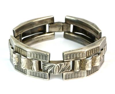 Stříbrný článkový náramek