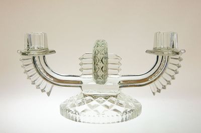 ART - DECO skleněný svícen R. SCHRÖTTER – INWALD