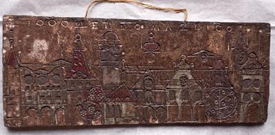 Plaketa 1000 let Domažlic, Chodovia Klenčí, styl Brusel