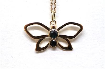 Zlatý náhrdelník se safíry