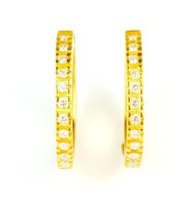 Zlaté náušnice s diamanty - kroužky