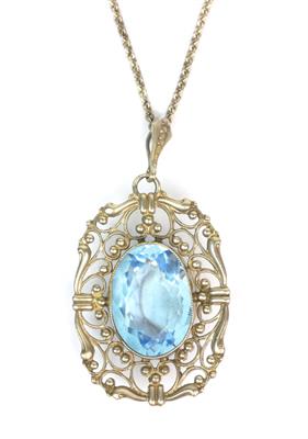 Náhrdelník s modrým kamenem