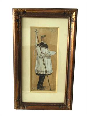 Akvarel Vratislav Nechleba 1901 - Tonda jako,,družák''.