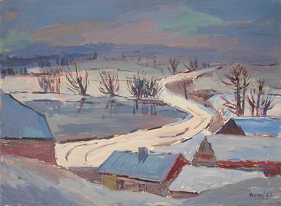 Jaroslav Černý - Zimní krajina s cestou