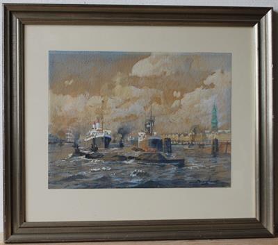 Gustav Burghardt - Hamburk přístav Steinwerder