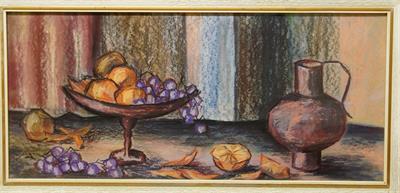 Kubizující zátiší s ovocem Lenka ČERNÍKOVÁ 1969 pastel