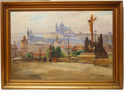 Karlův most, reprezentativní olejomalba - Jaroslav HOLEČEK