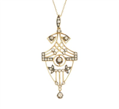 Zlatý briliantový secesní náhrdelník