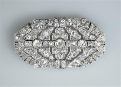 Platinová art-deco brož s diamanty