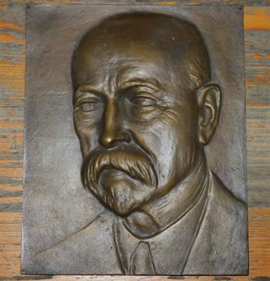 TGM - bronzový reliéf  23 x 19 cm