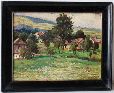 Míla Pačová - Odpoledne ve vesnici - Olej