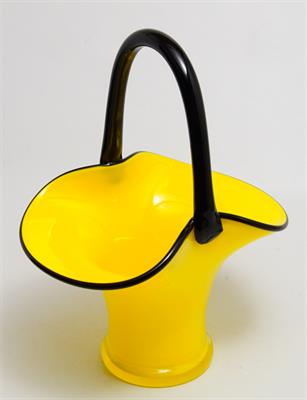 Secesní košík Tango a hyalitové sklo Klášterecký Mlýn LOETZ