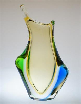 Váza ze souboru RIVIERA Karel ZEMEK, Karlovarské sklo Moser