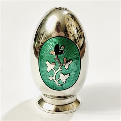 Stříbrná slánka se zeleným smaltem - MEKA