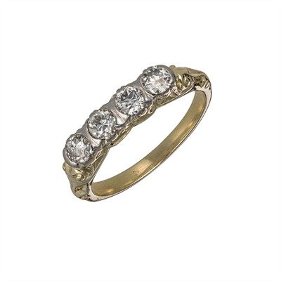 Starožitný zlatý prsten s přírodními diamanty ( 0,44 ct )