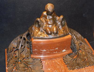 ANÝŽ - SECESNÍ KALAMÁŘ, bronz, slivenecký mramor